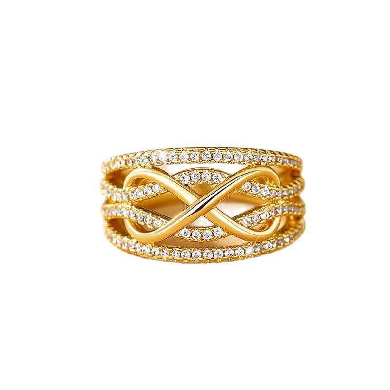 Stylish & Eco-Friendly Women's Ring — Western-Style Two-Tone Infinity Design (Figure-8)
