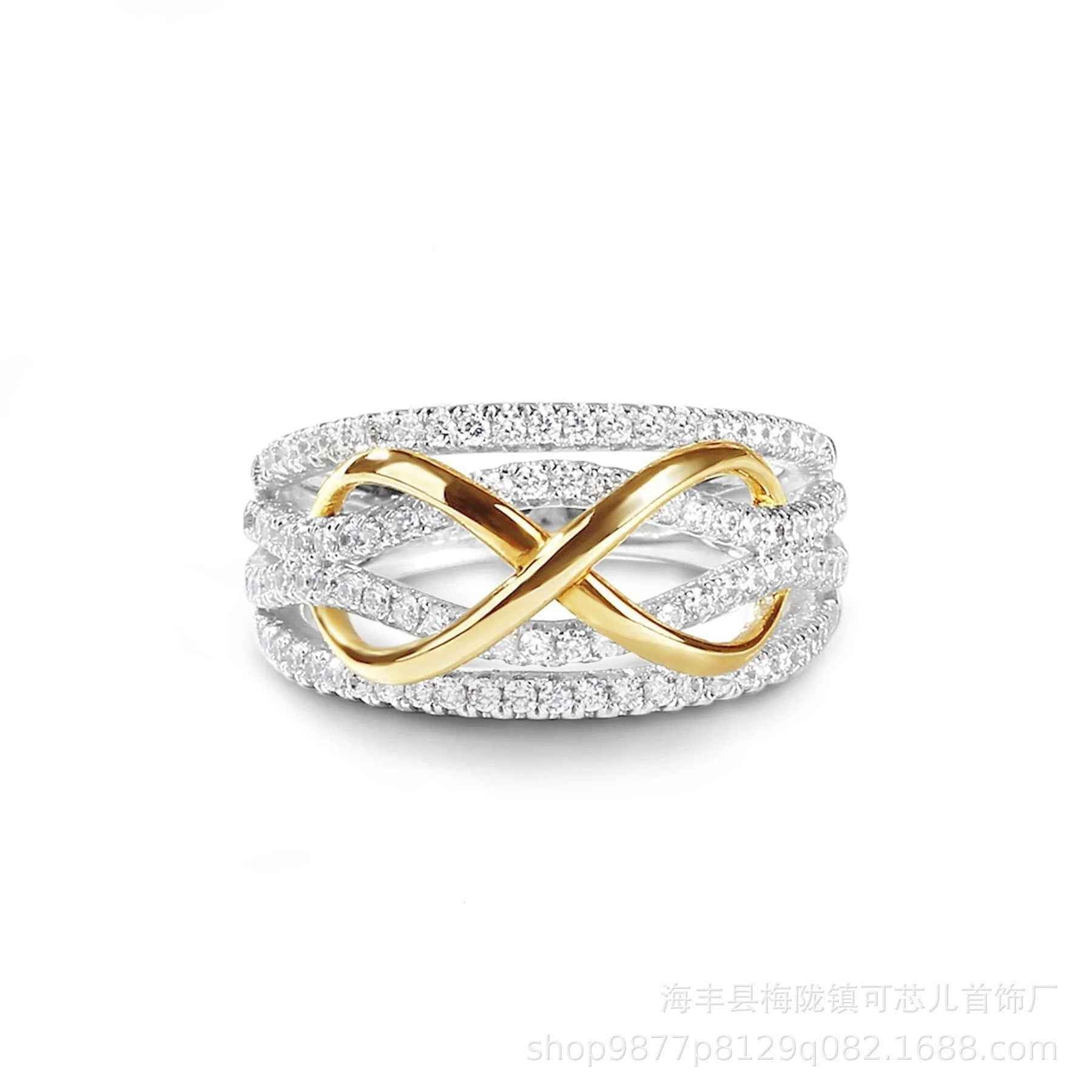 Stylish & Eco-Friendly Women's Ring — Western-Style Two-Tone Infinity Design (Figure-8)