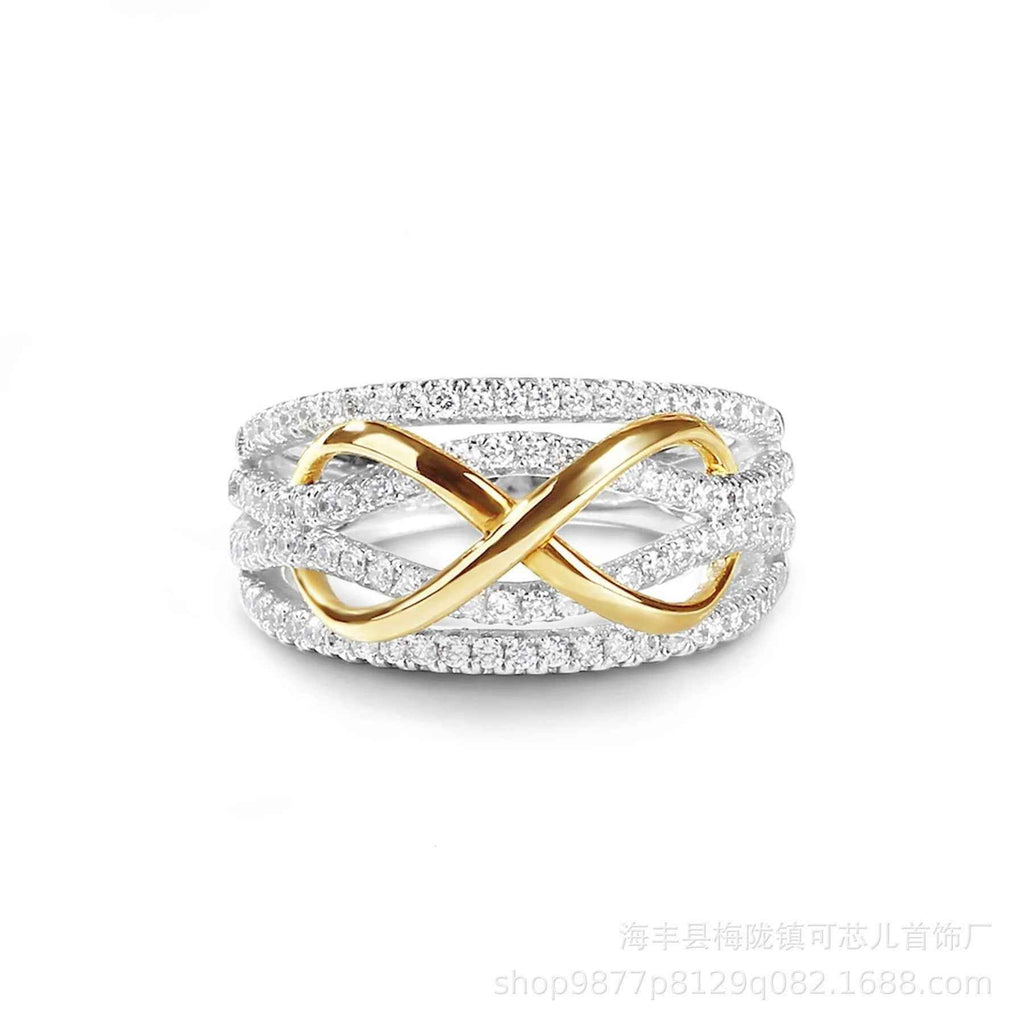 Stylish & Eco-Friendly Women's Ring — Western-Style Two-Tone Infinity Design (Figure-8)