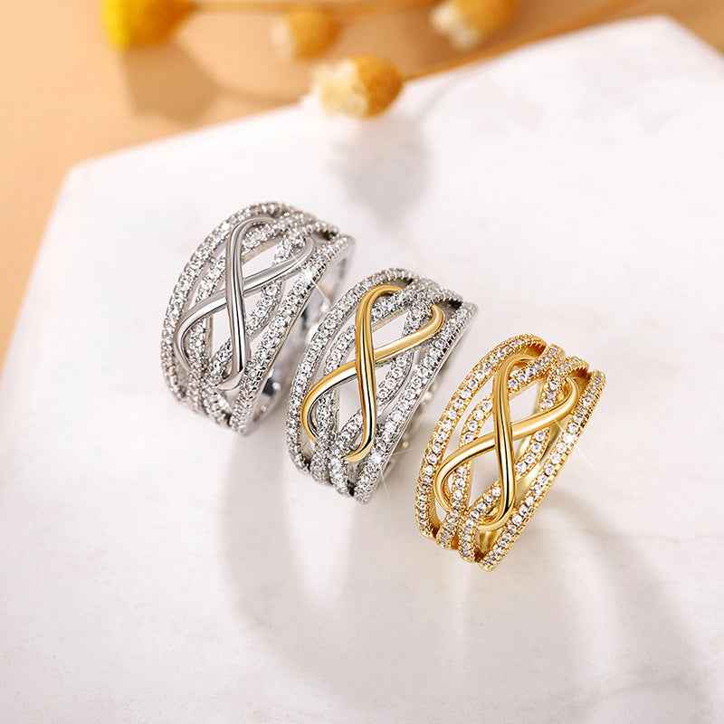 Stylish & Eco-Friendly Women's Ring — Western-Style Two-Tone Infinity Design (Figure-8)