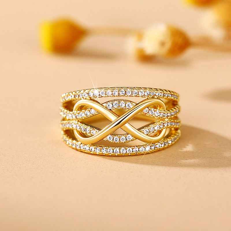 Stylish & Eco-Friendly Women's Ring — Western-Style Two-Tone Infinity Design (Figure-8)